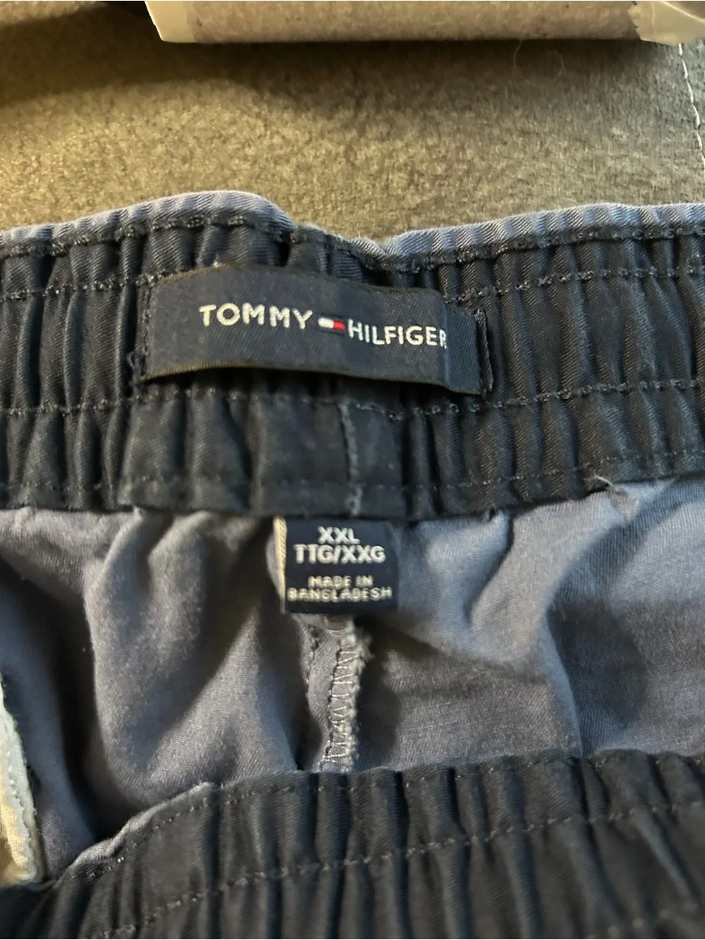 Tommy Hilfiger Navy Elastic Waist Shorts with Logo Tag