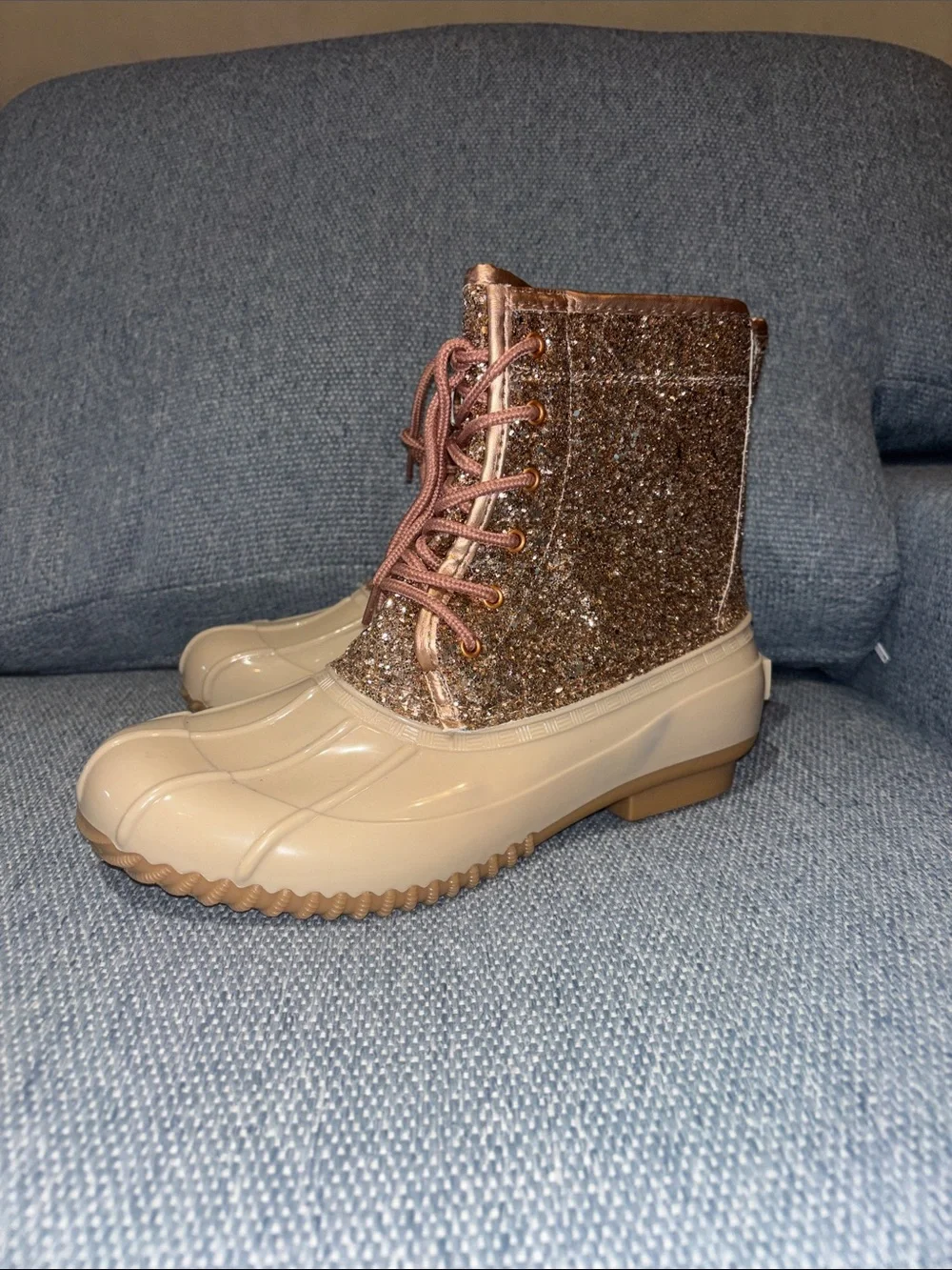 Sugar Skylar glitter duck boots women’s 10
