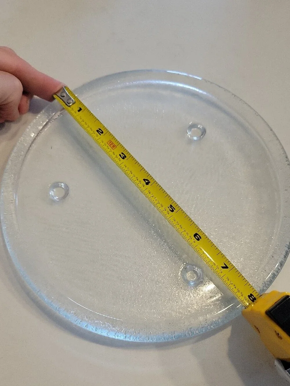 Clear Round Glass Candle Display Plate - Transparent