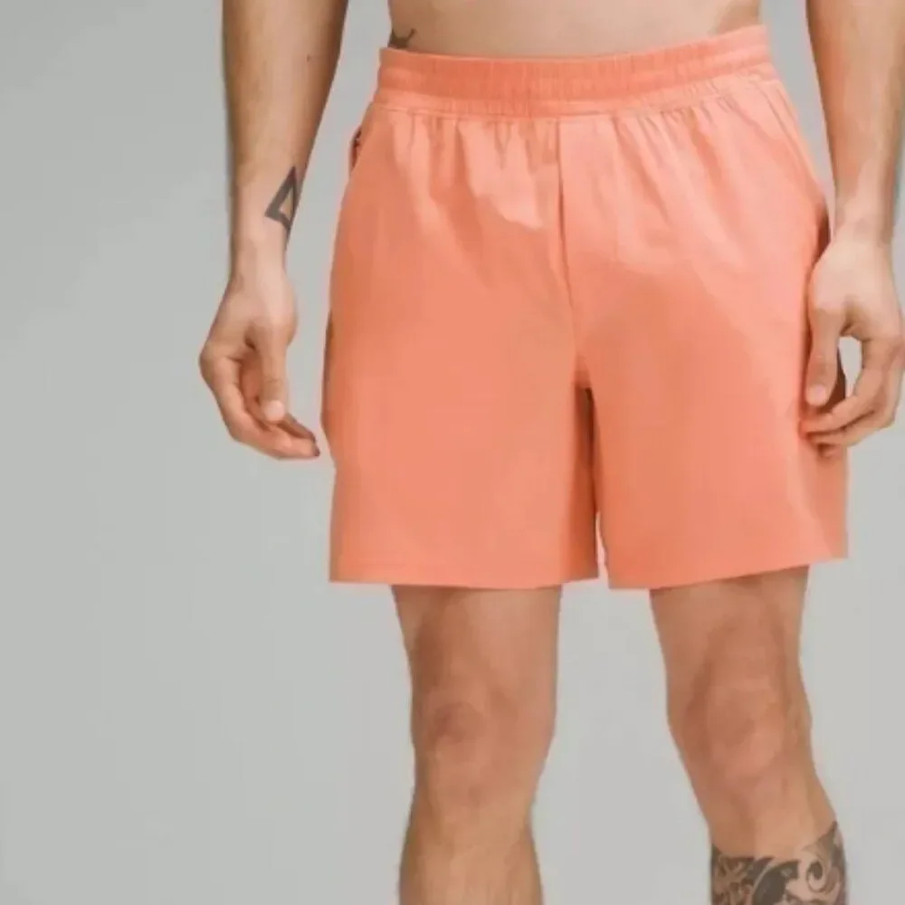 Lululemon Pace Breaker Linerless Shorts Peach Bliss Medium