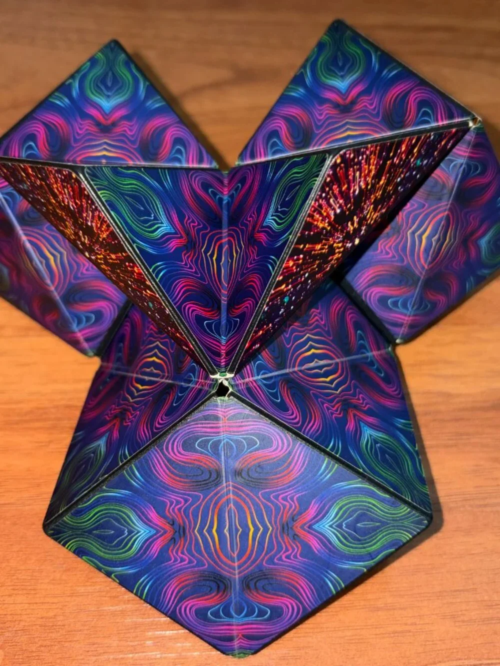 Shashibo Shape Shifting Box puzzle cube, spaced out pattern