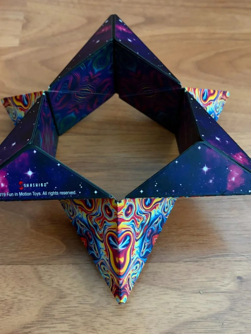 Shashibo Shape Shifting Box puzzle cube, spaced out pattern