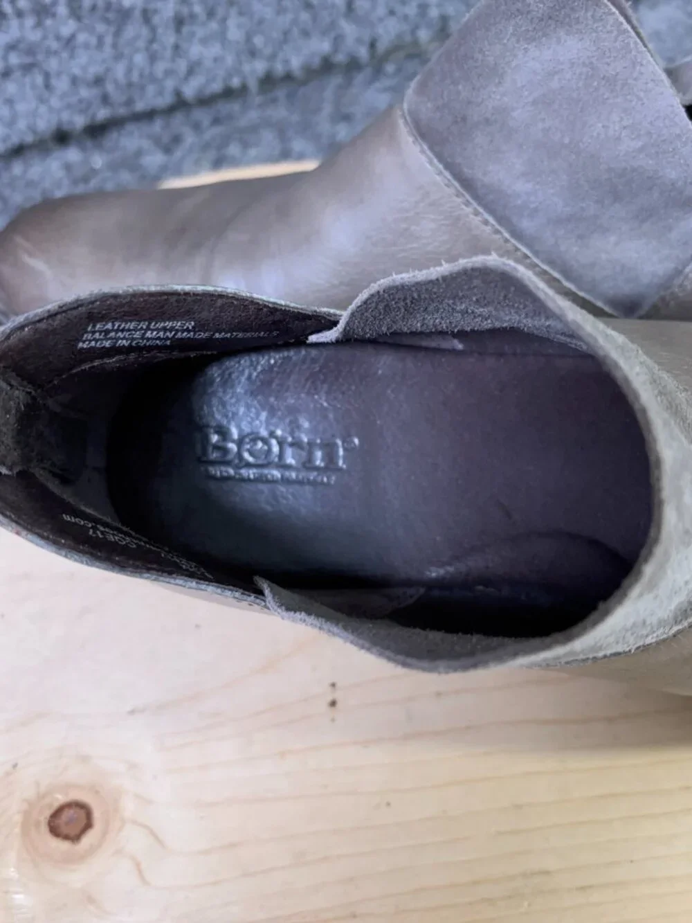 Born Boots Karava Womens Size 8.5 Suede Leather Gray Slip On Ankle Booties
