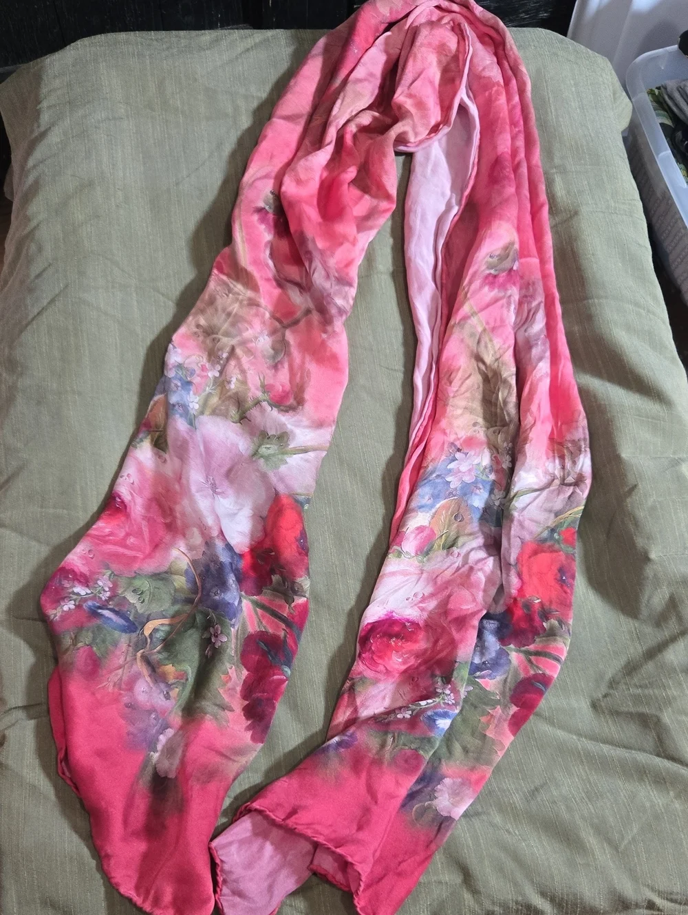 Floral Pink Women's Scarf - Elegant Lightweight Wrap