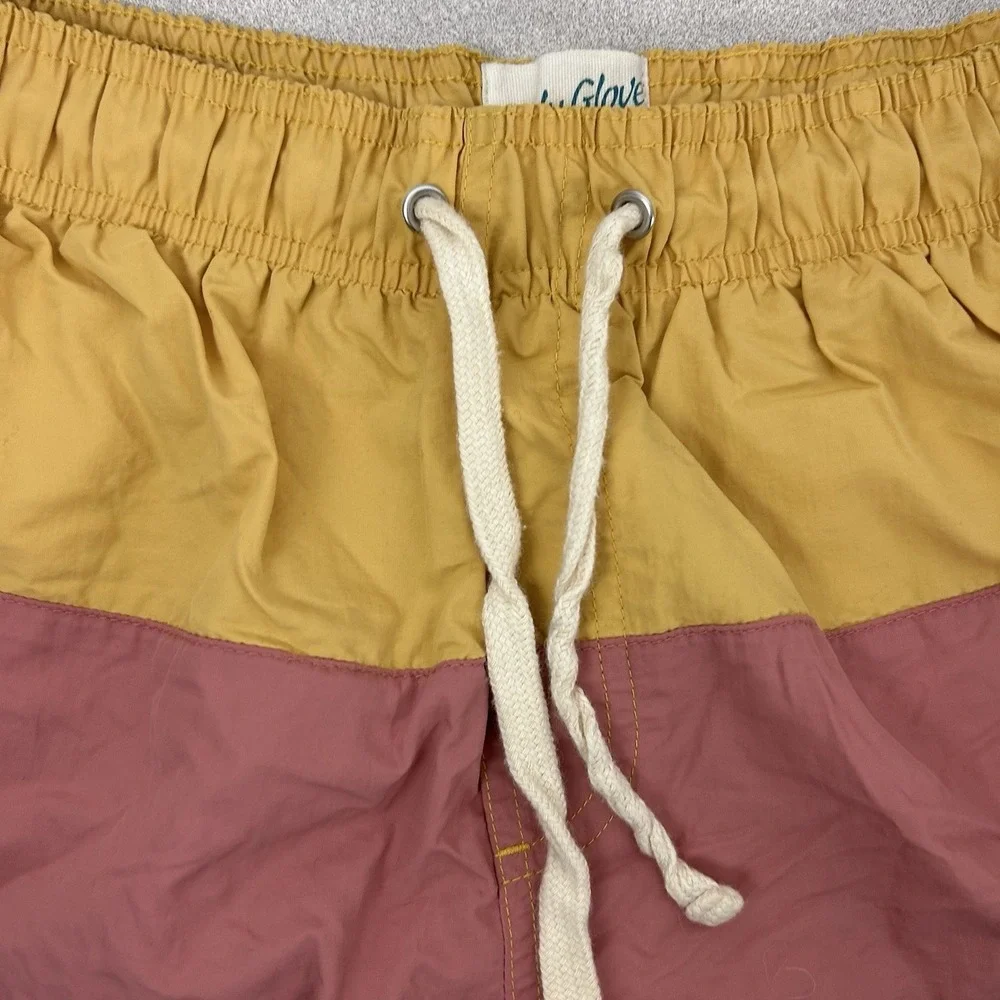 Body Glove Vintage Swim Trunks Colorblock Pastel Yellow Pink Blue Size M 32 Surf