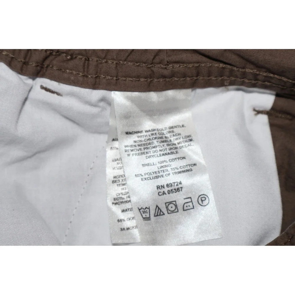 Columbia Cargo Shorts Men 38 Brown Cotton Elastic Waist Outdoor Casual 8