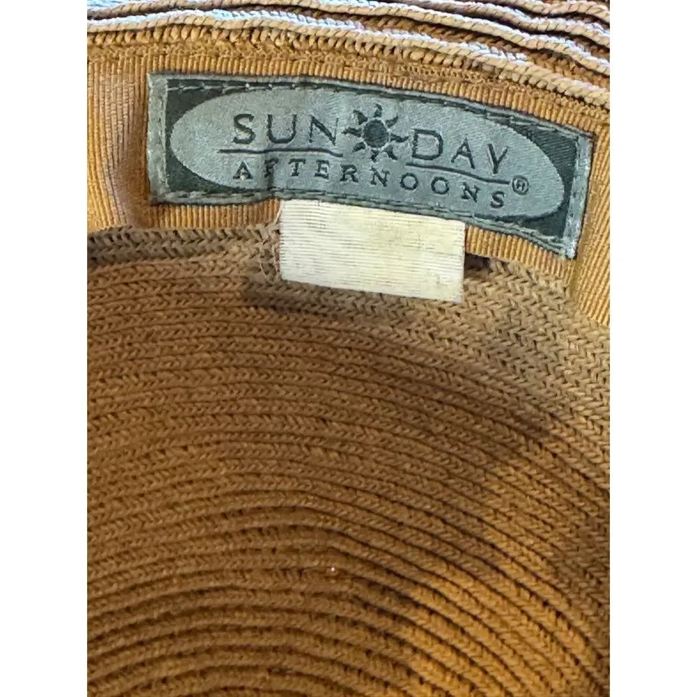 Sunday Afternoons Women’s Wide Brim Straw Sun Hat Brown Black Band One Size
