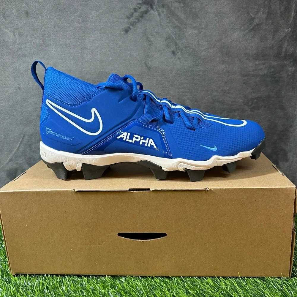 Nike Alpha Menace 3 Shark Cleats Mens Size 11 Blue White Football Performance