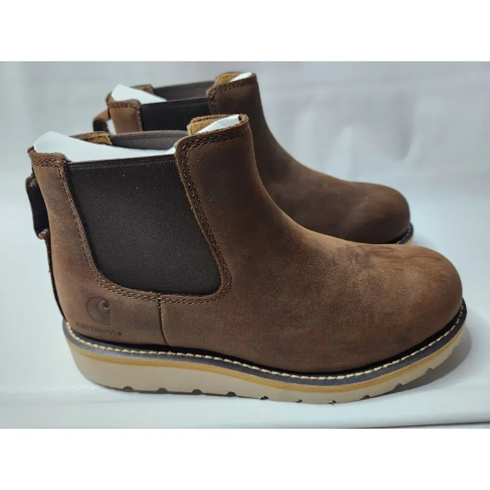 Carhartt Women’s Pull‑On Chelsea Wedge Boot Brown 8.5M