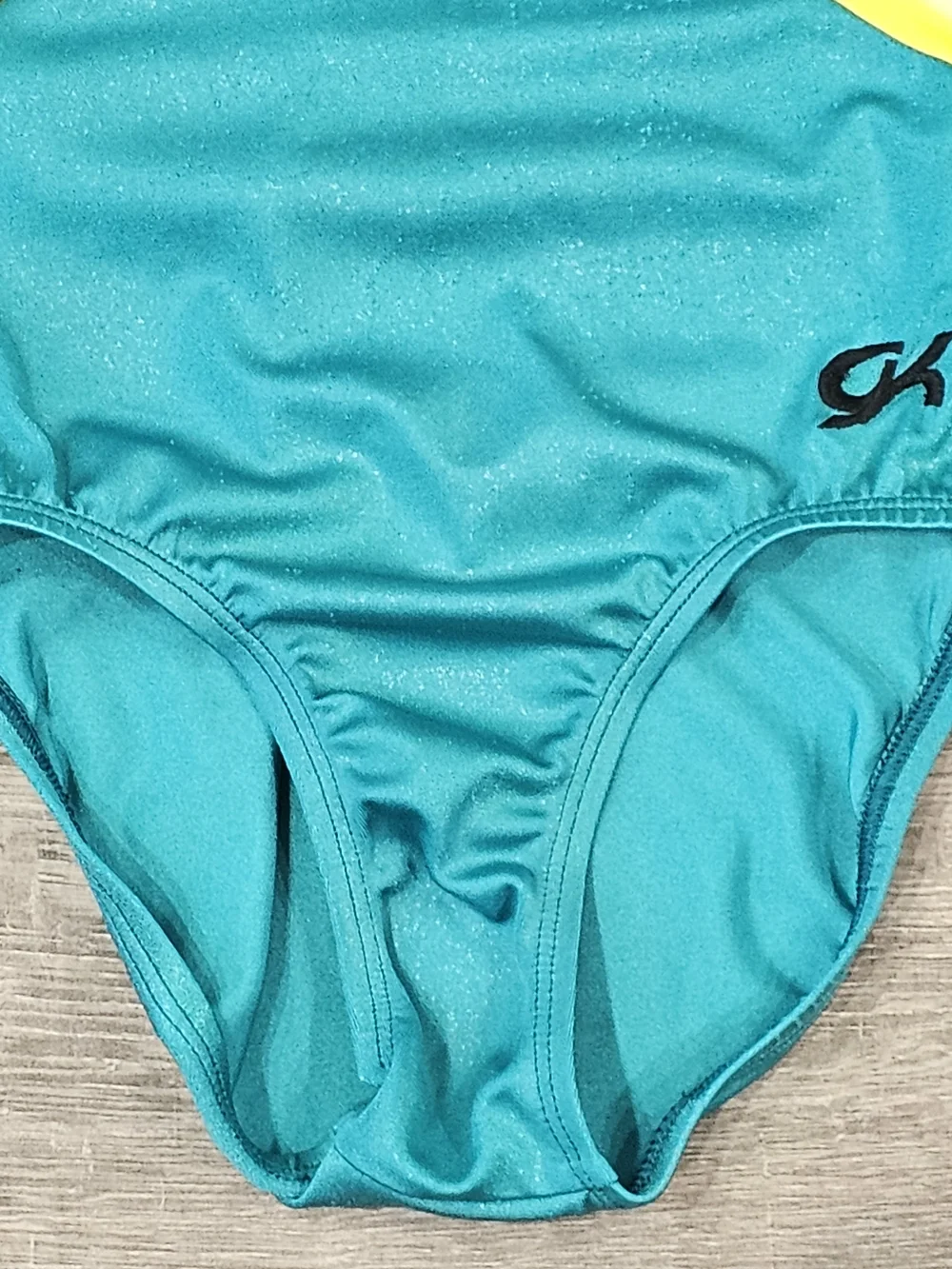 GK Elite Adult X-Small Blue Neon Gymnastics Leotard Rhinestone Competition Leo