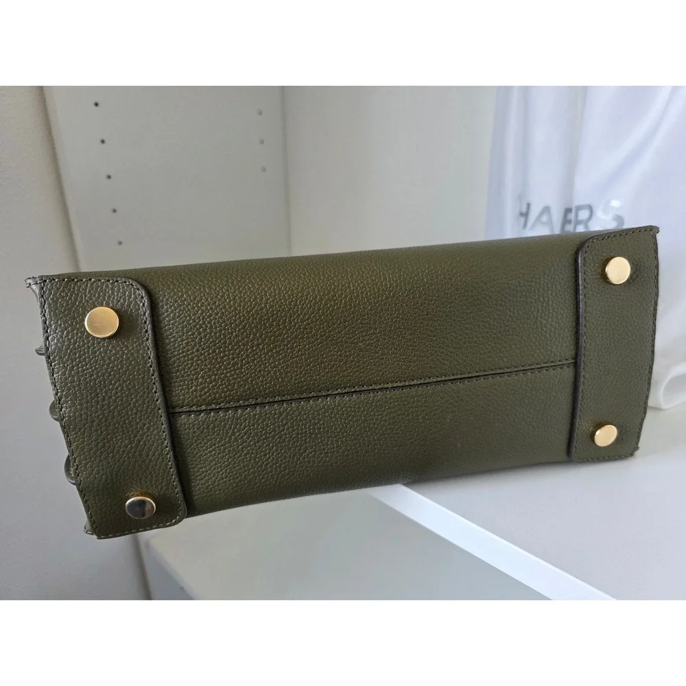 Michael Kors‎ Mercer Tote Women Large Olive Green Leather Accordion Bag