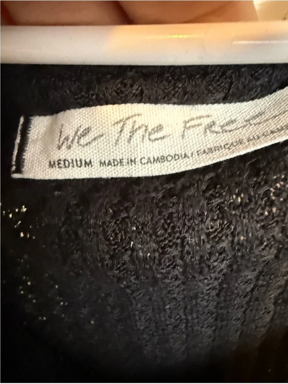 Free People Black Lightweight Waffle Knit OVERSIZED Tunic Top