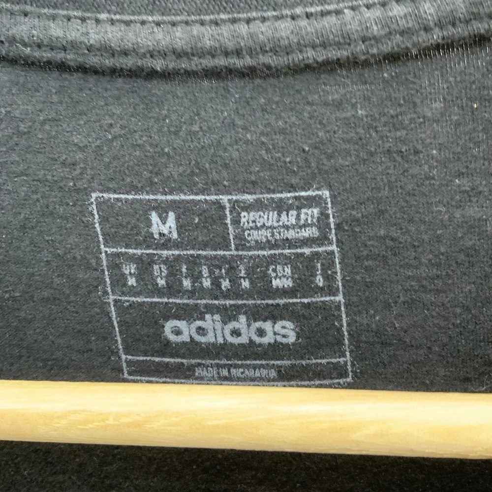 Adidas T Shirt Mens Sz M Black Graphic Print Decal‎