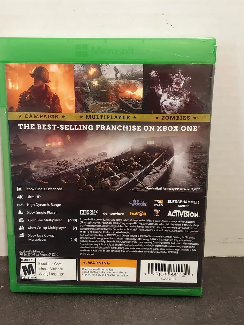 Call of Duty WWII Microsoft Xbox One X Enhanced Complete Call Of Duty Ww2