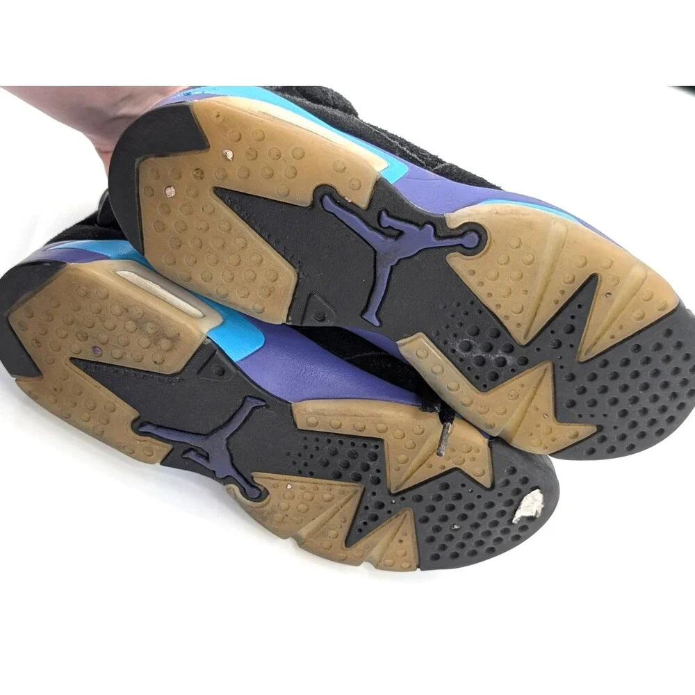 Nike Air Jordan 6 Retro Aqua Size 7 Y Boys Basketball Sneakers Fair Condition