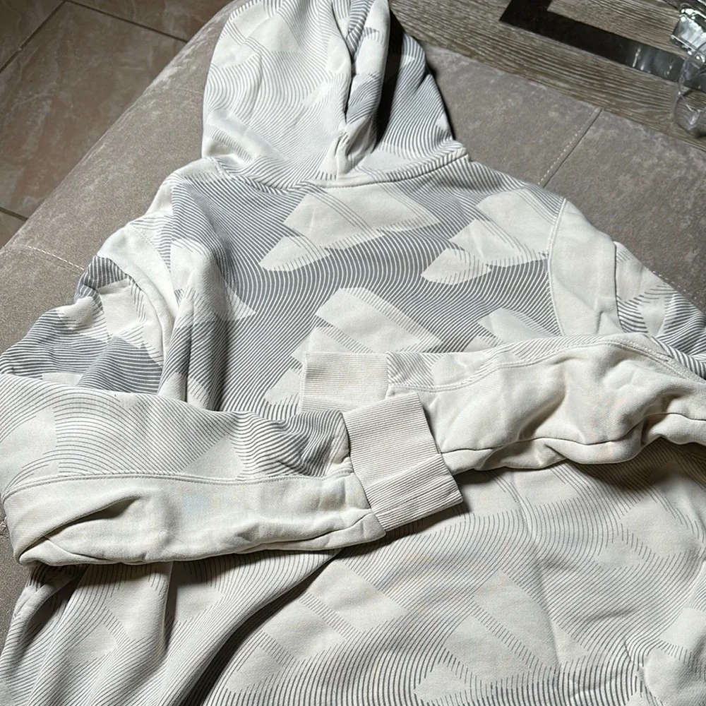 Adidas Cream Gray Hoodie Sweatshirt