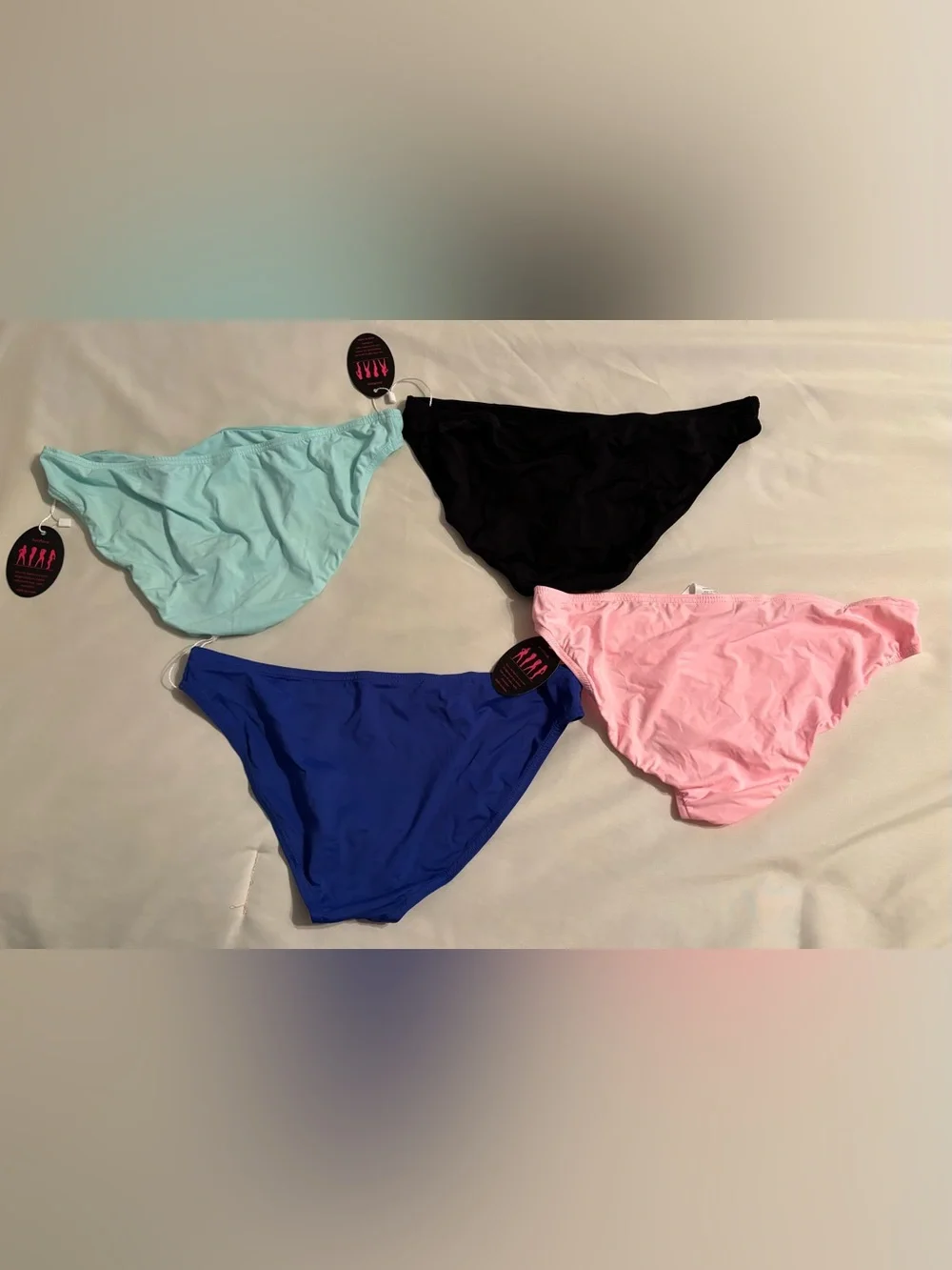 NWT 4-Pack Men’s Bikini Bottoms in Black, Pink, Blue & Mint