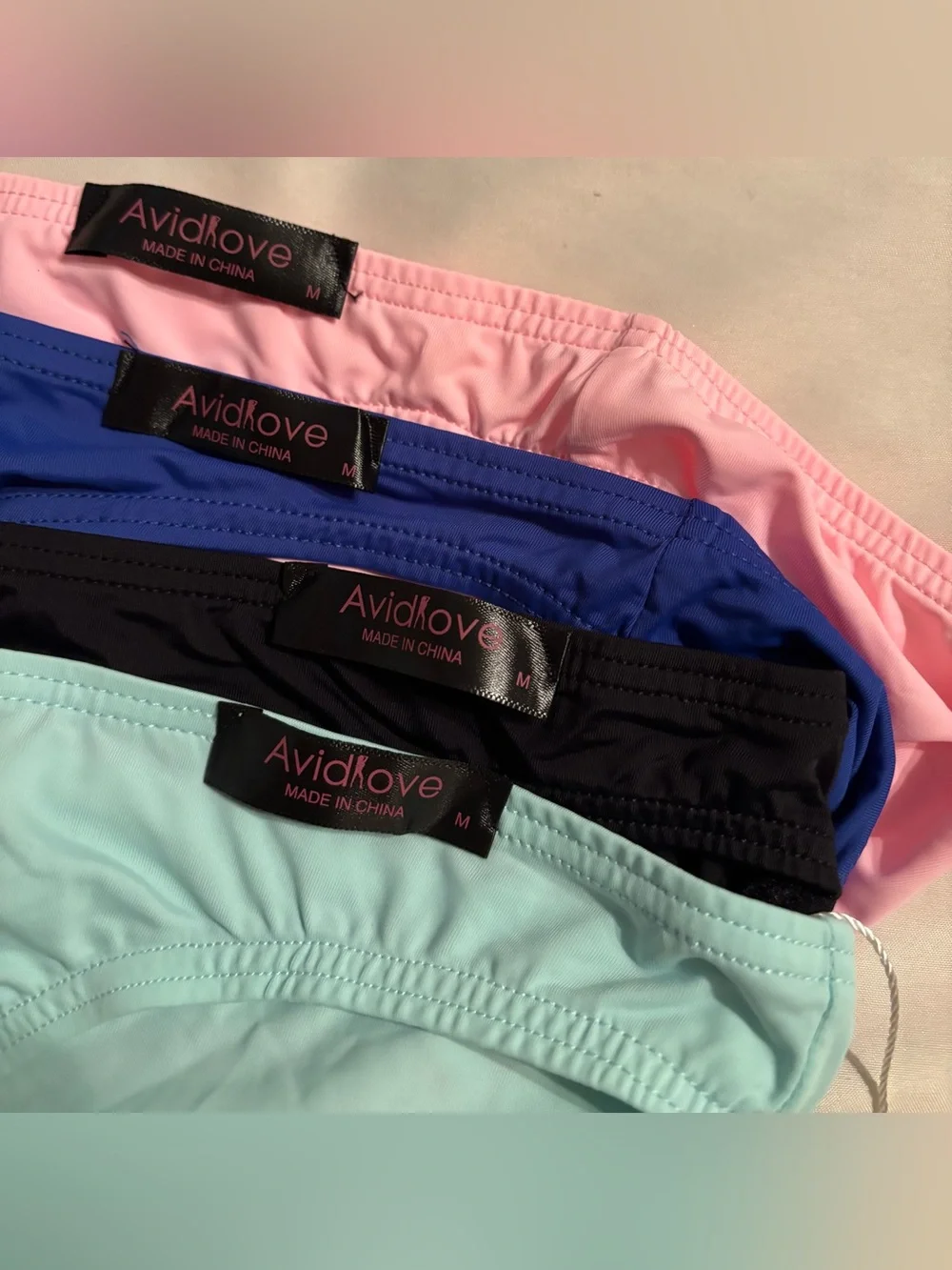 NWT 4-Pack Men’s Bikini Bottoms in Black, Pink, Blue & Mint