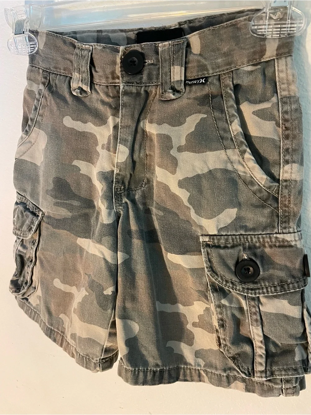 Hurley Olive and Tan Camo Cargo Shorts
