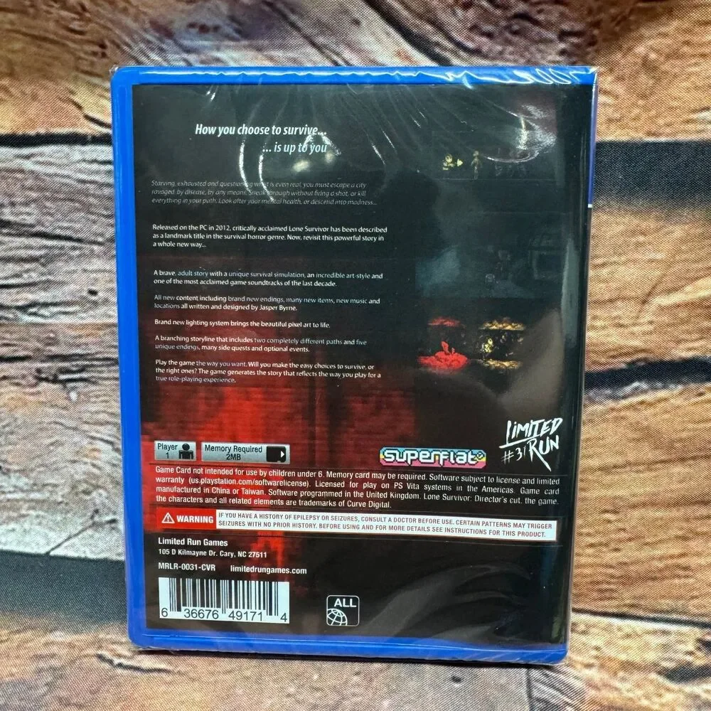 Lone Survivor The Director's Cut PS Vita Limited Run #31 Video Game Survival New