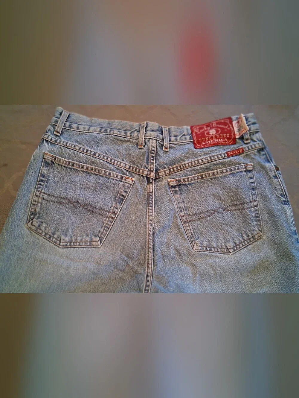 VTG Lucky Brand 74 Boot Leg Jeans 34x34 USA Made Distressed Thrashed