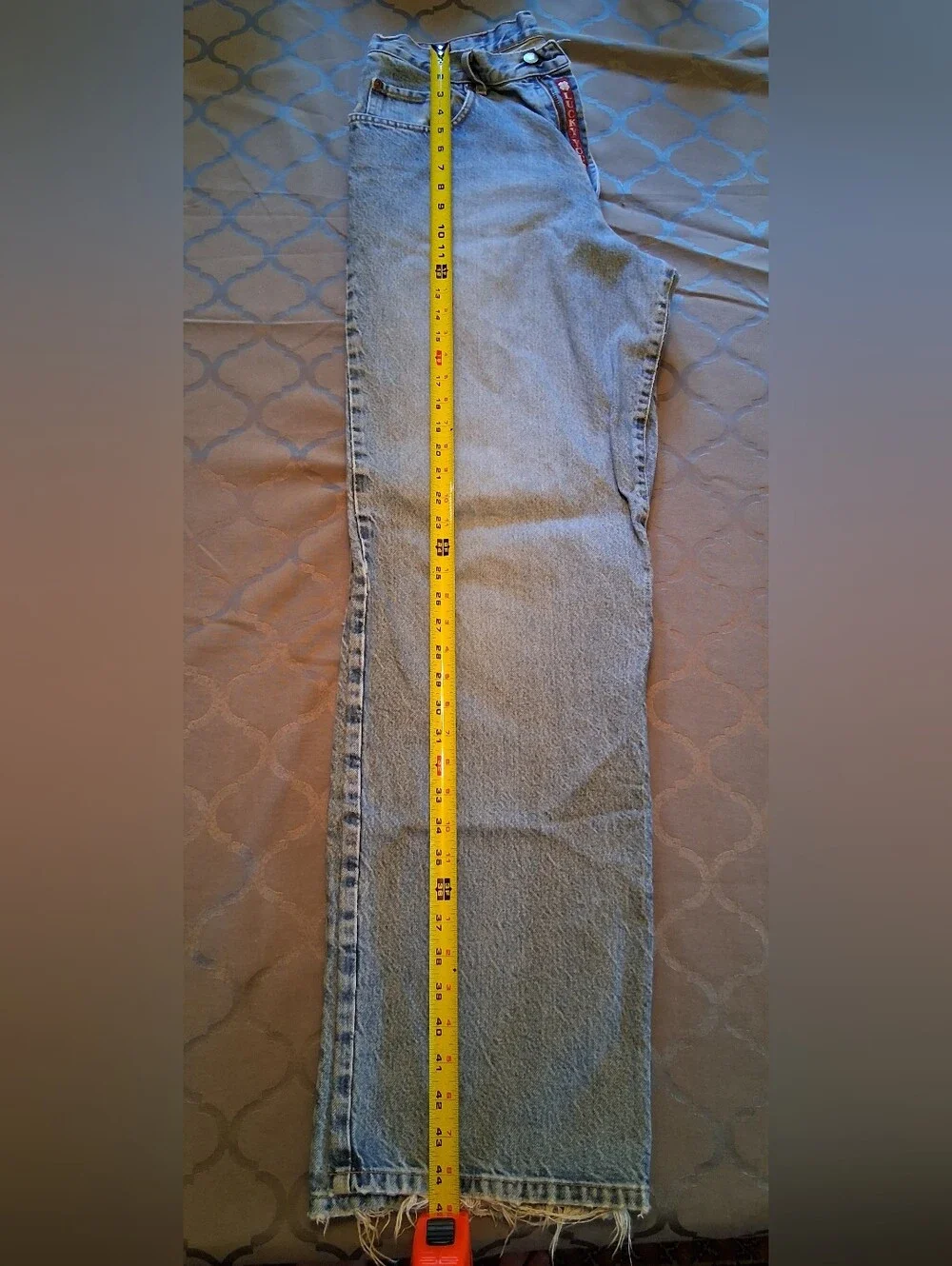 VTG Lucky Brand 74 Boot Leg Jeans 34x34 USA Made Distressed Thrashed