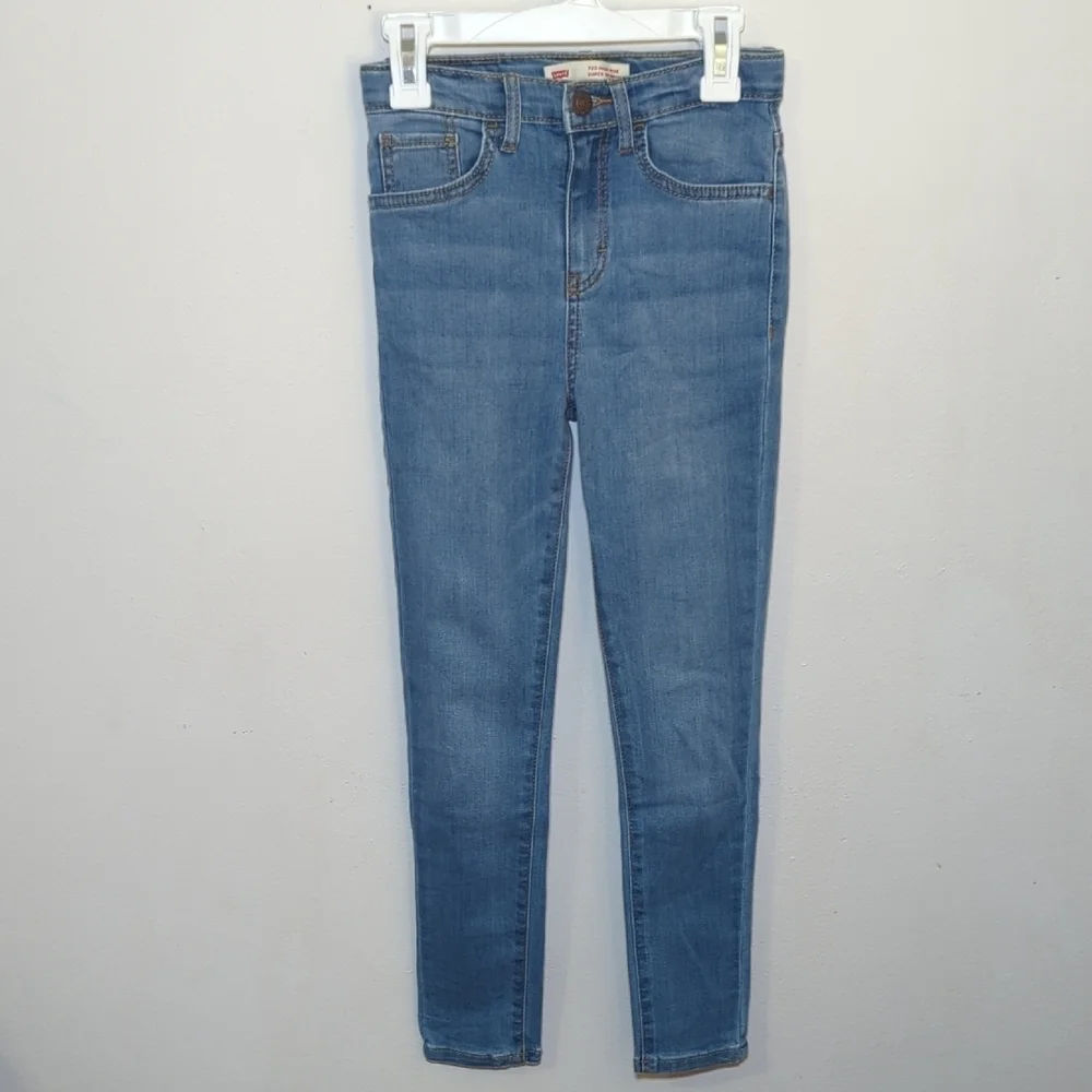 Levi's 720 High Rise Super Skinny Jeans Light Blue Girls Size 7