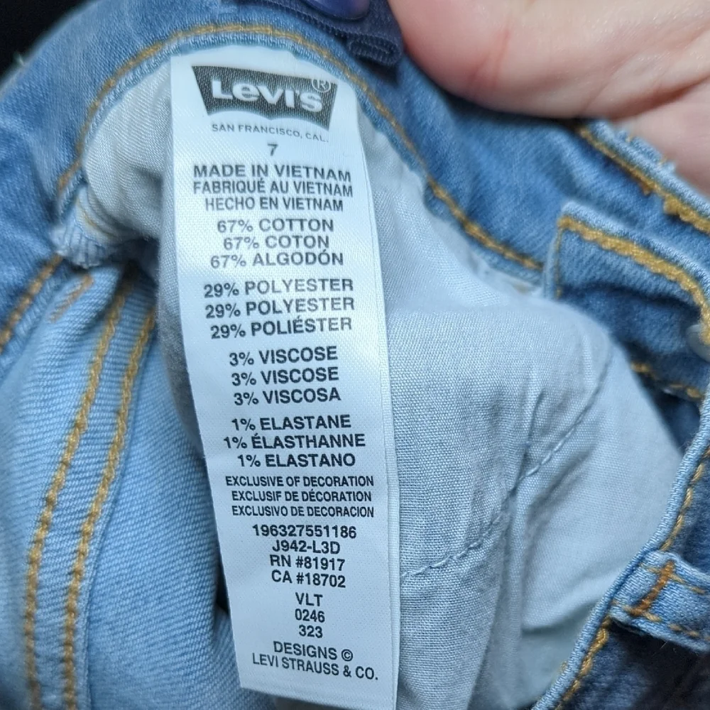 Levi's 720 High Rise Super Skinny Jeans Light Blue Girls Size 7