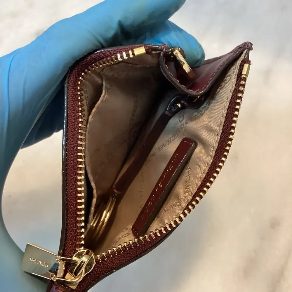 Michael Kors Signature Logo Embossed Patent Key & Card Holder
