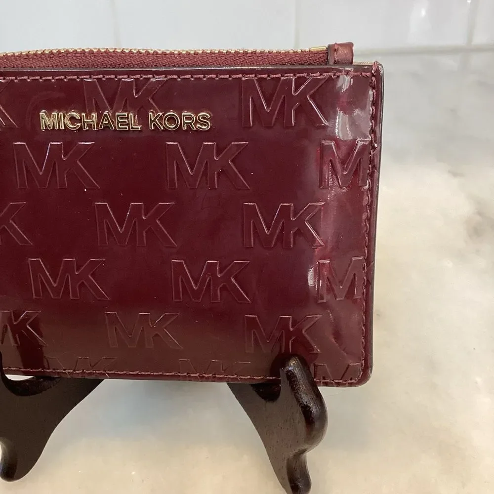 Michael Kors Signature Logo Embossed Patent Key & Card Holder