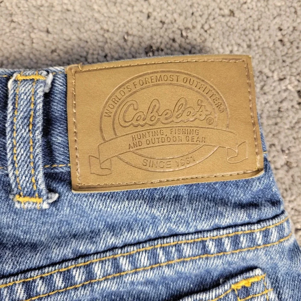 Cabelas Jeans Mens 34x32 Blue Brushguard Straight Leg Hunting Workwear Denim