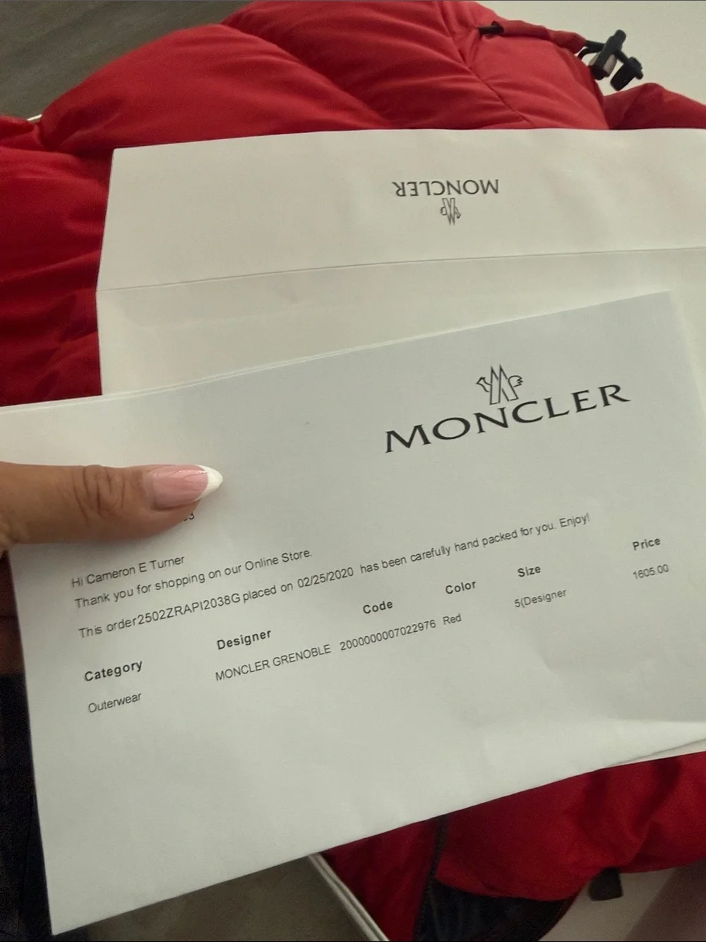 Moncler bright red