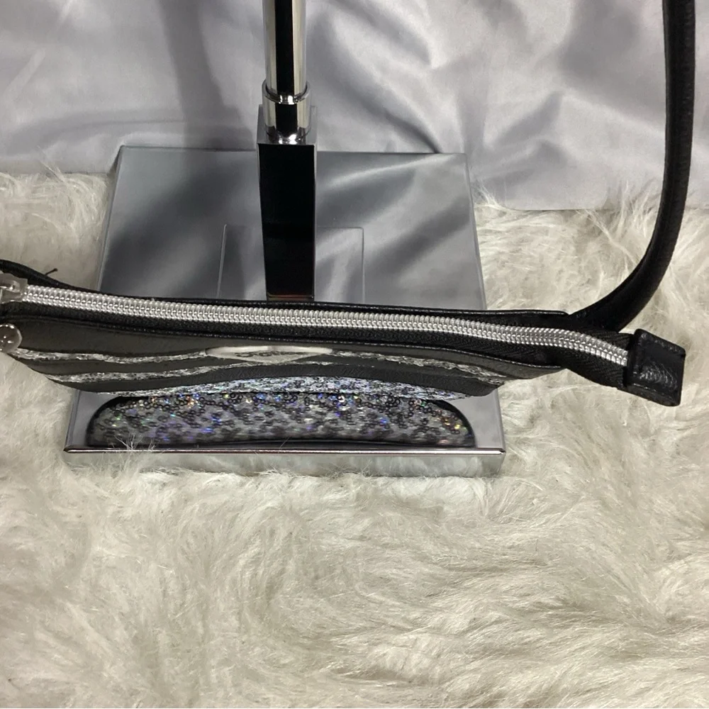 Justice Girls Black Crossbody With Silver Sequins Never Used Super Cute