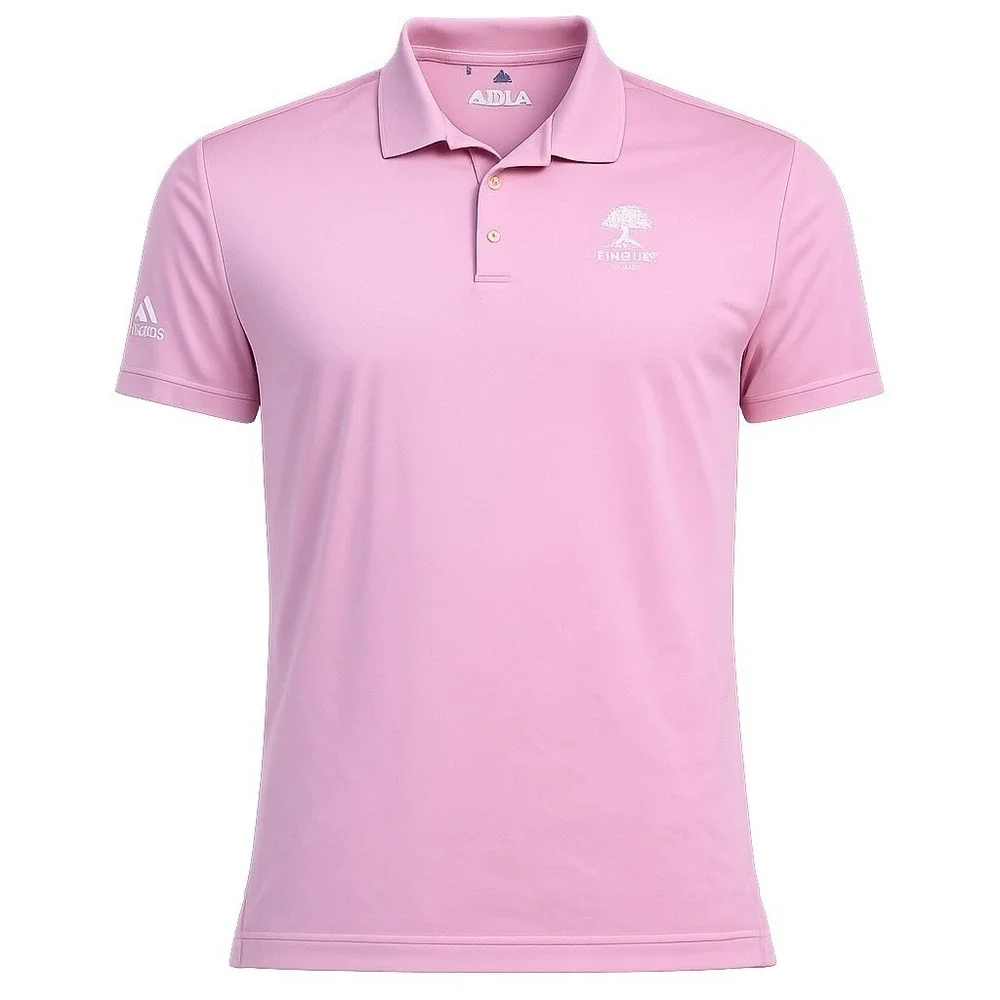 Adidas GOLF Polo Shirt Mens XL PINK AJGA LOGO Short Sleeve Performance