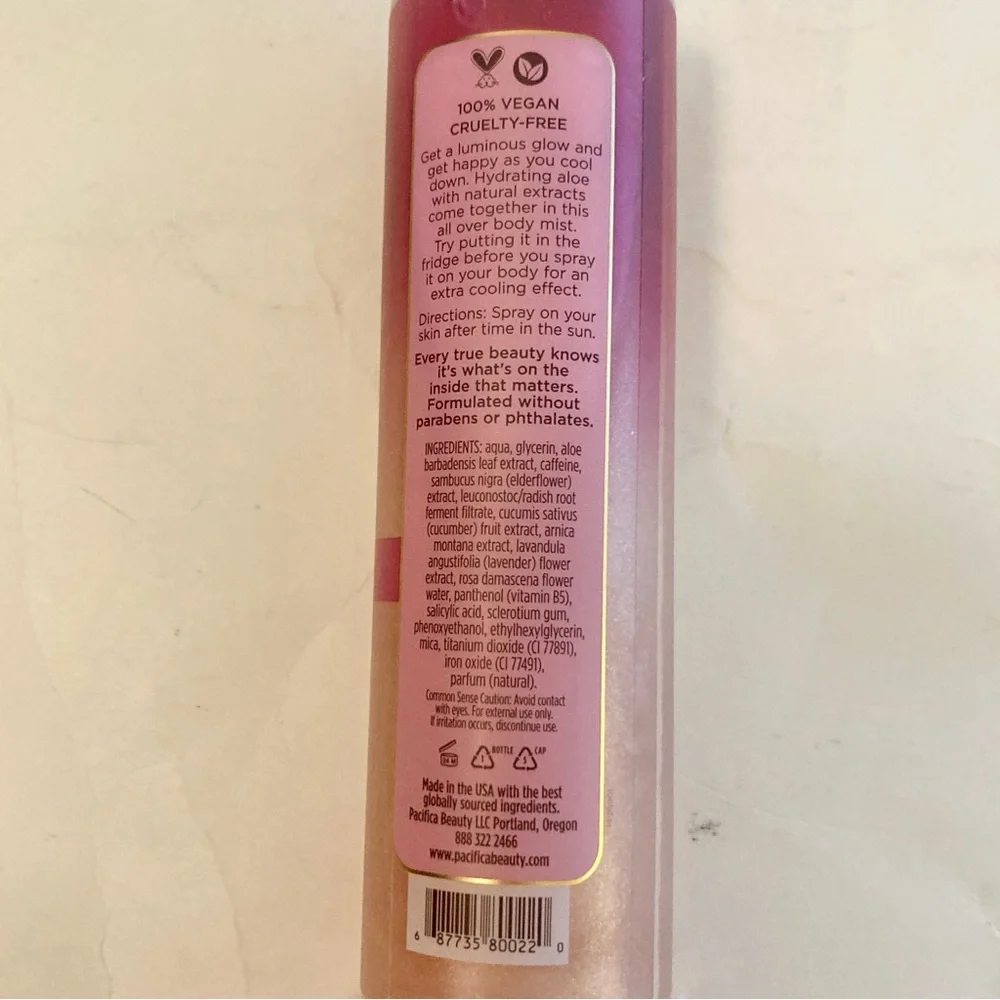 Pacifica After Sun Shimmer Body Spray Rose Gold Aloe Skincare 6 oz Discontinued