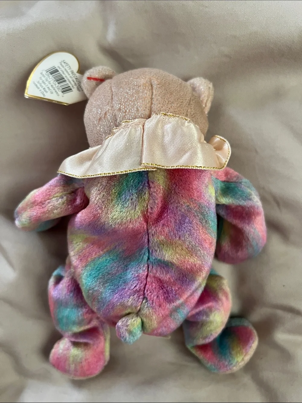 Ty Beanie Babies Birthday October Bear Plush Opal Birthstone 2001 w/ Tag 8”