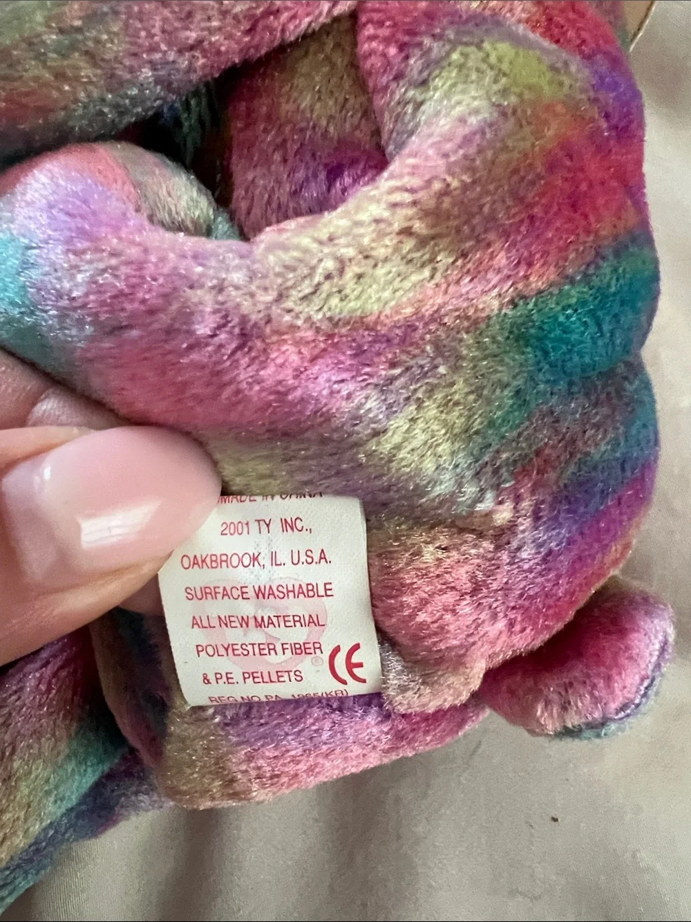 Ty Beanie Babies Birthday October Bear Plush Opal Birthstone 2001 w/ Tag 8”