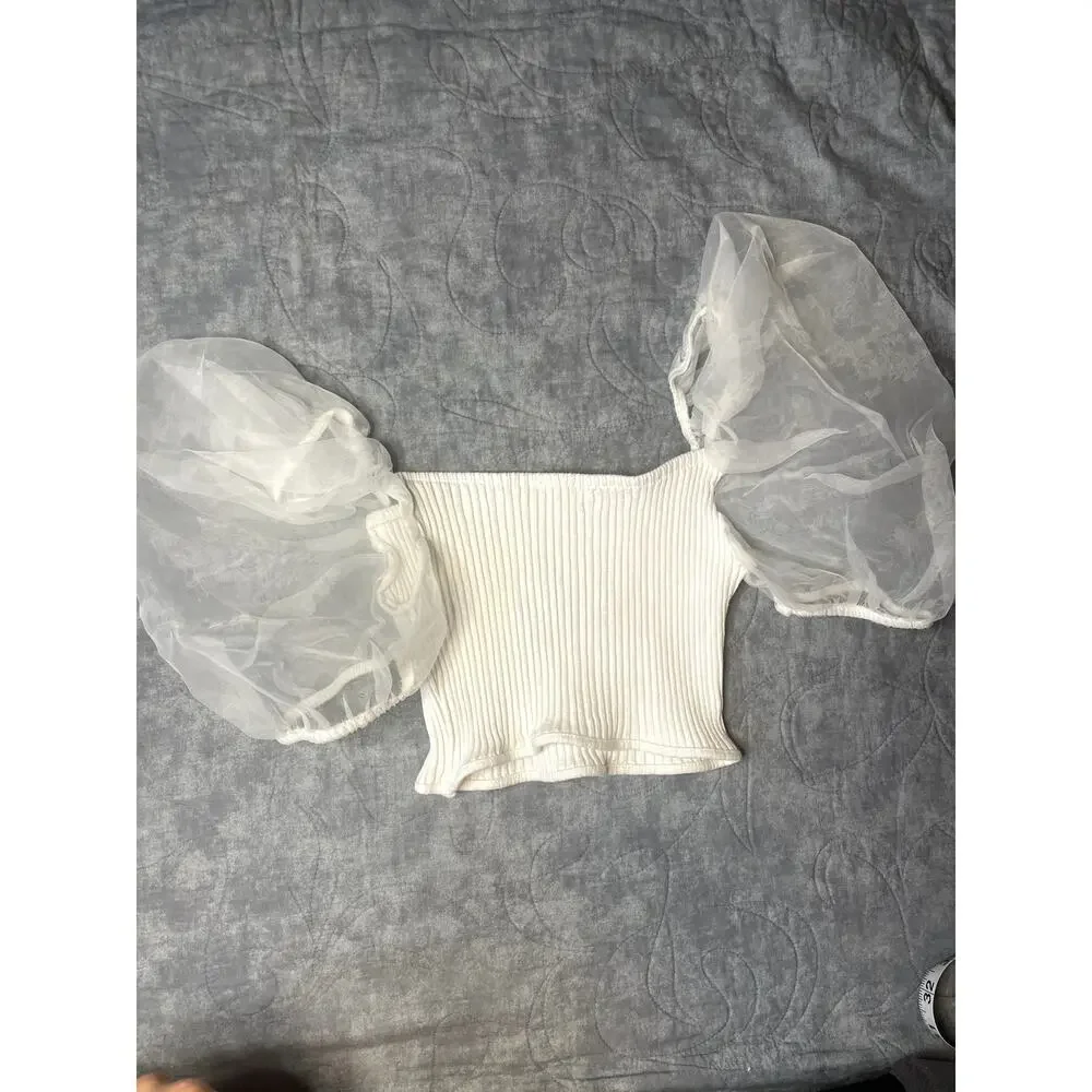 Zara white ribbed