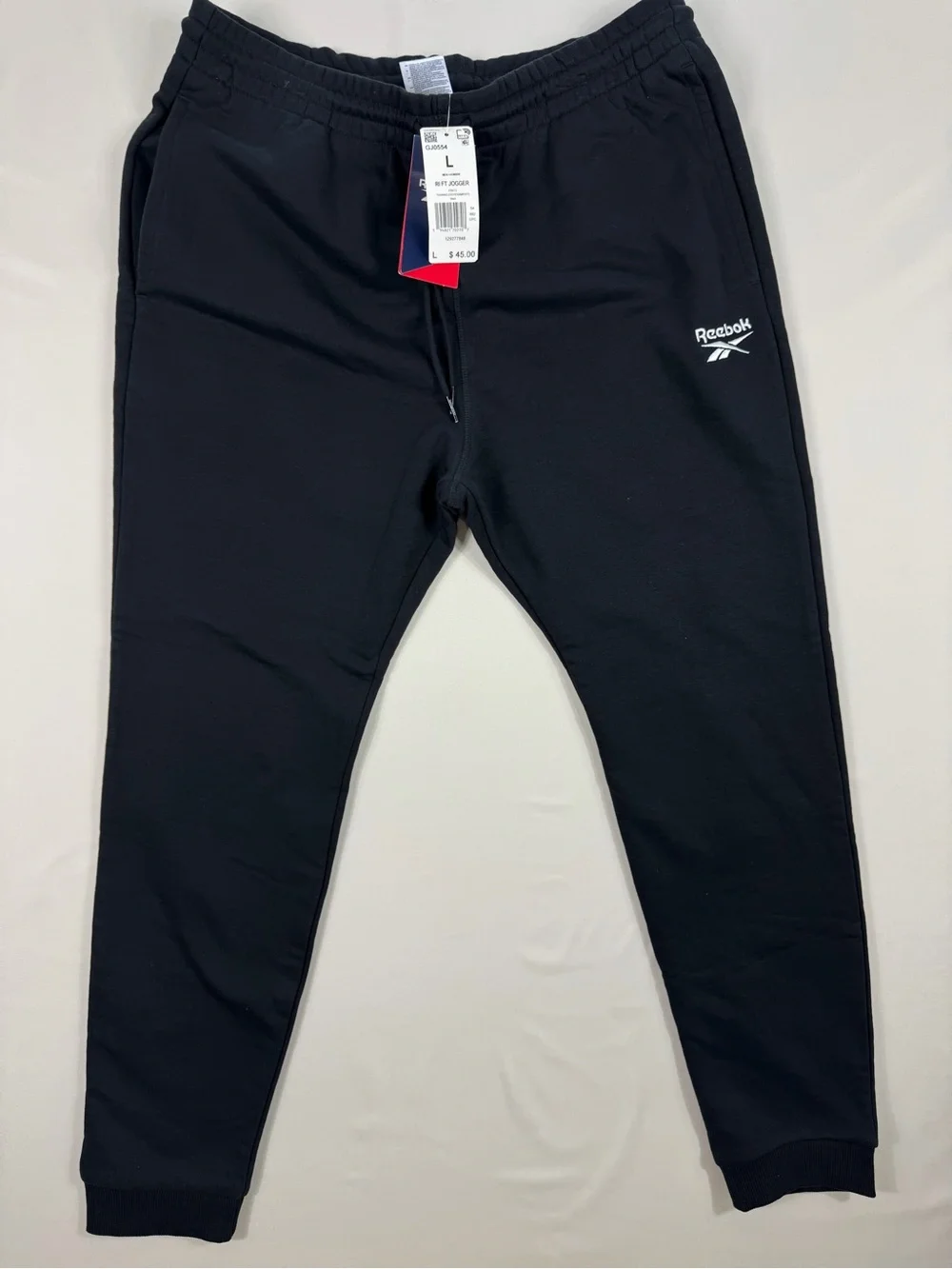 Reebok Black Jogger Pants with White Logo