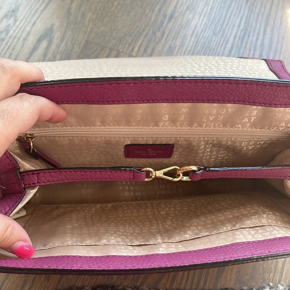 Women’s Kate Spade Burgundy/Purple Leather/Suede Satchel Bag