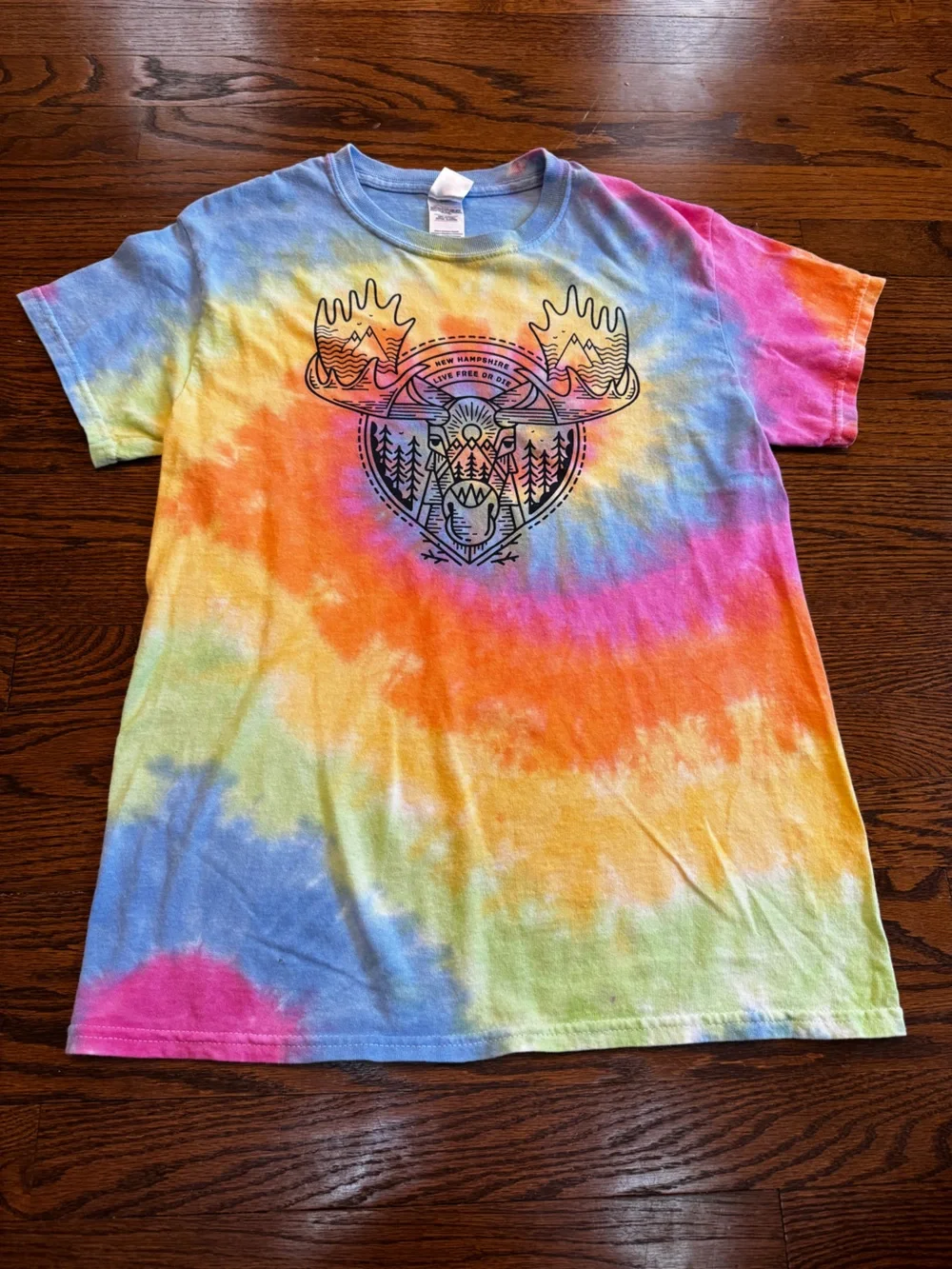 Women’s Tie-Dye New Hampshire Moose Graphic Tee - Multicolor