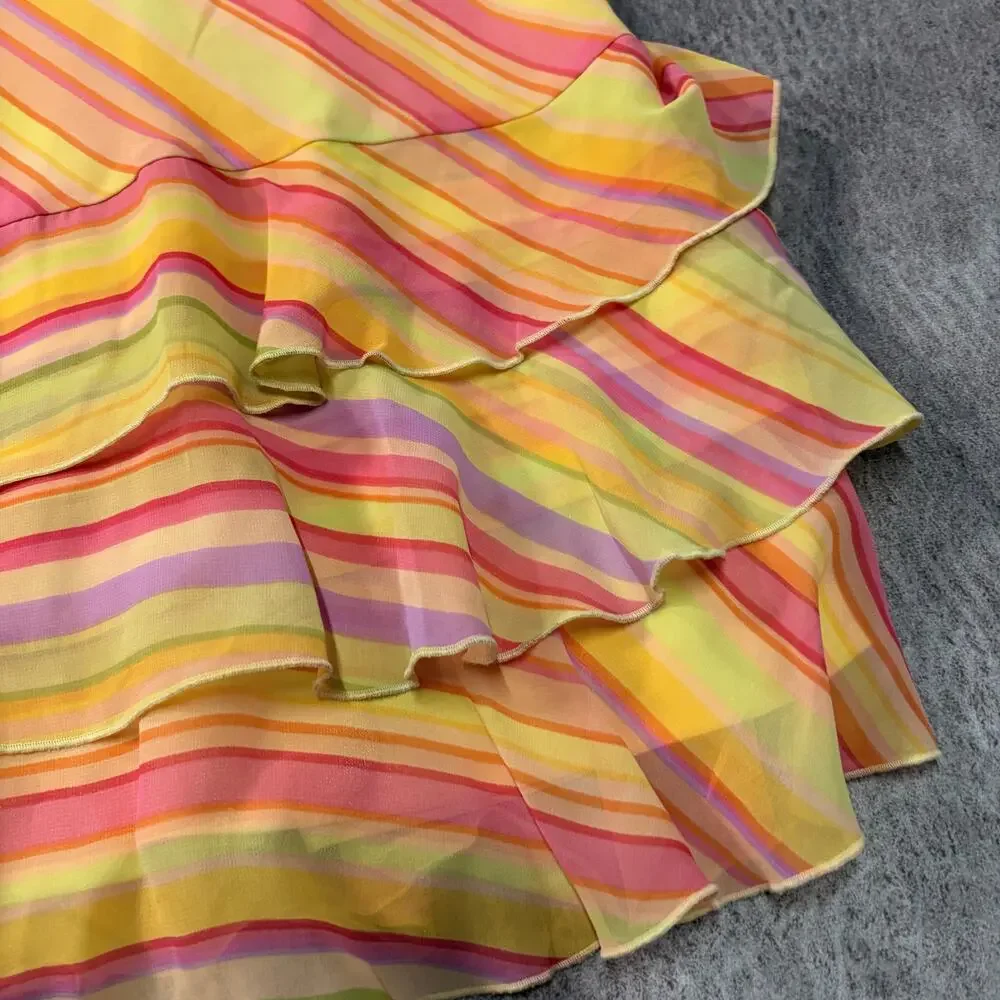 Vintage Talbots Kids Striped Ruffled Dress