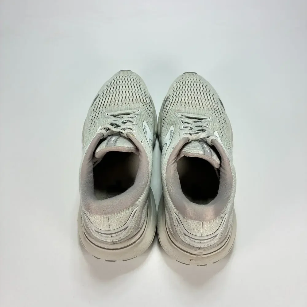Brooks Ghost 15 Oyster Alloy White Road Running Shoes 1203801B112 Women's Sz 9.5