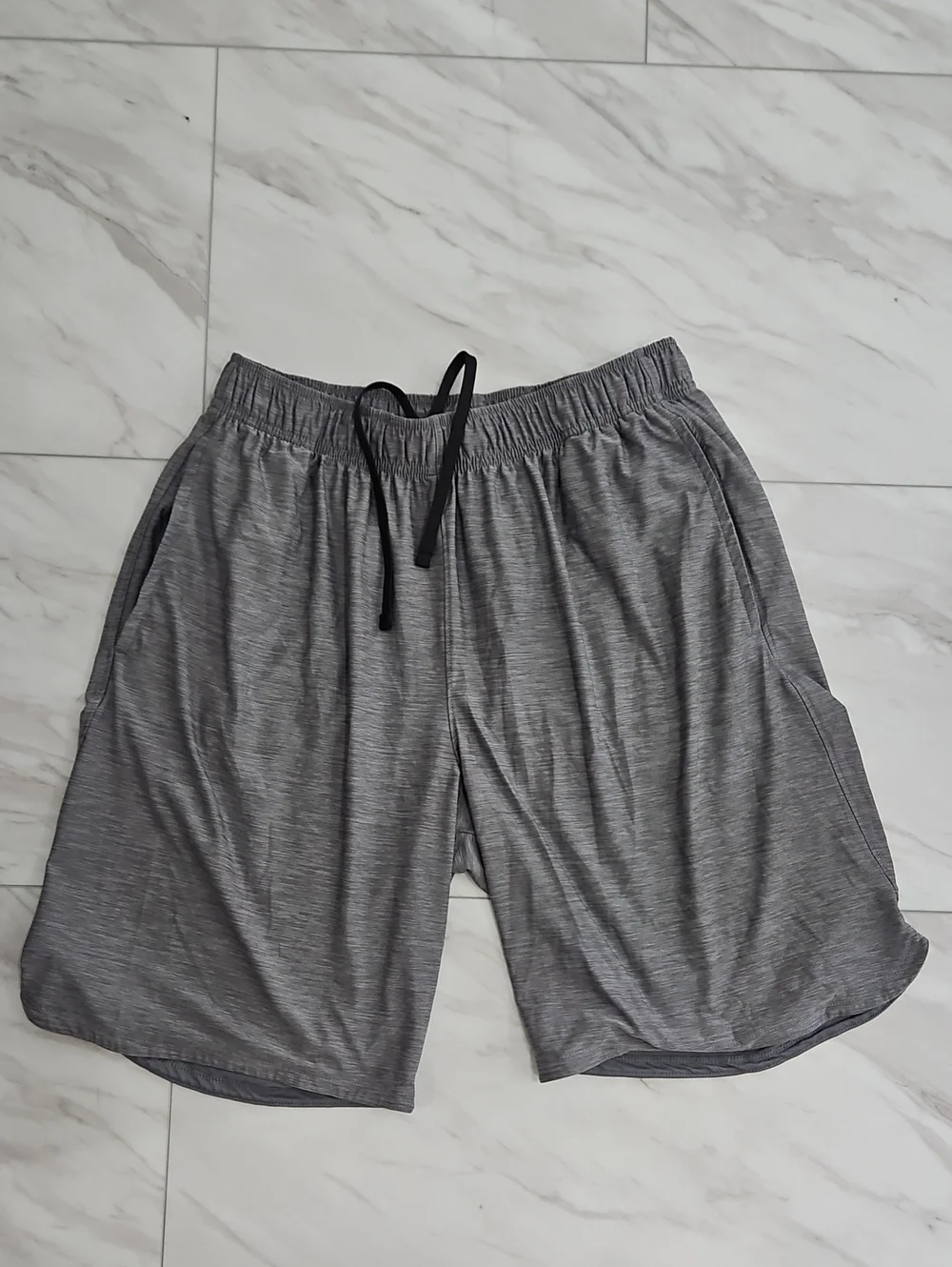 all in motion Gray Heather Athletic Shorts with Black Drawstring