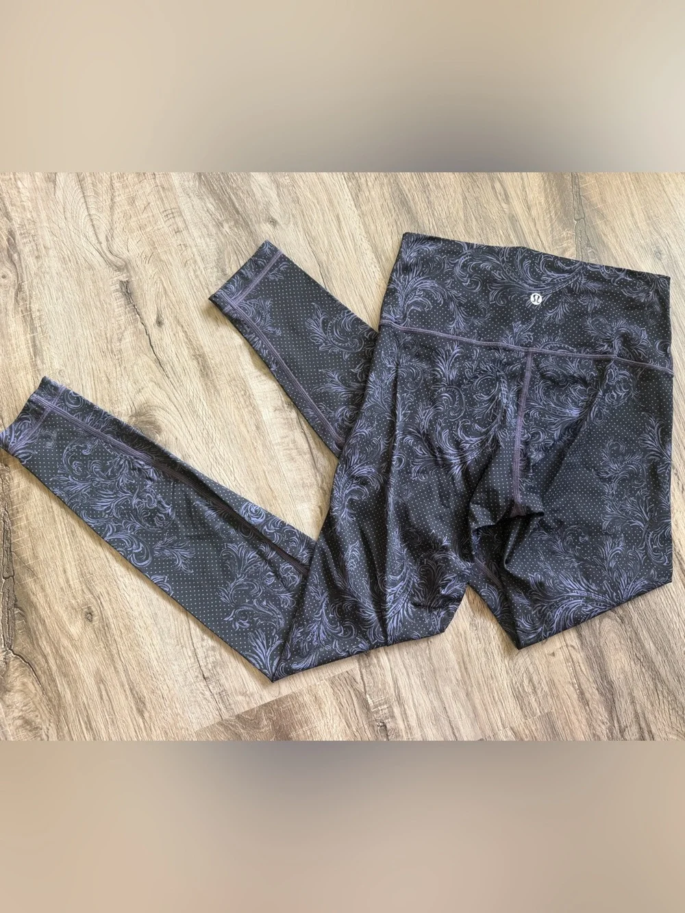 Lululemon Black & Purple Printed Leggings