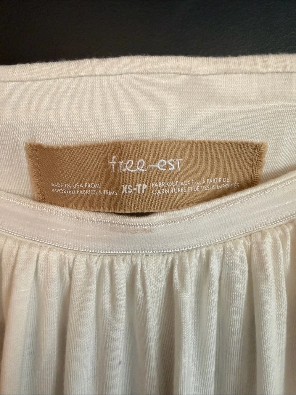 Free People Cream Flowy Ankle-Length Cropped Pants