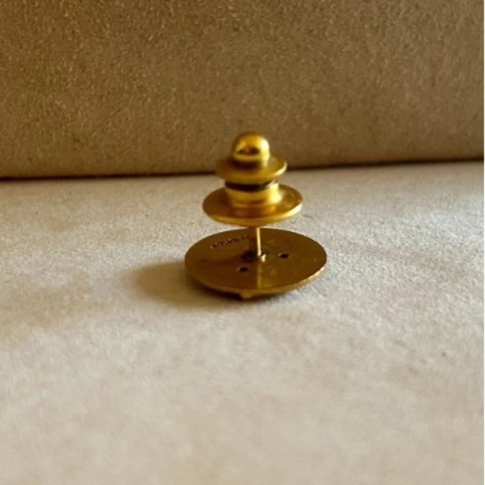 Vintage Tiger Head Lapel Pin Tie Tack 10K GR Rolled Gold Gucci Style Panther EUC