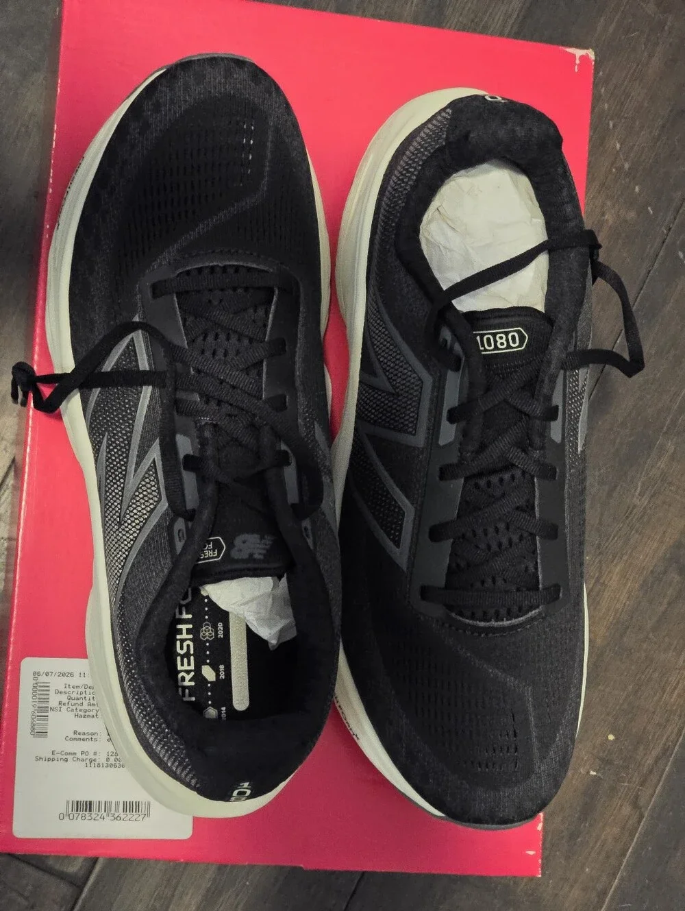New Balance Fresh Foam X 1080v14 Men's Running Shoes Black/Grey Size 11 D