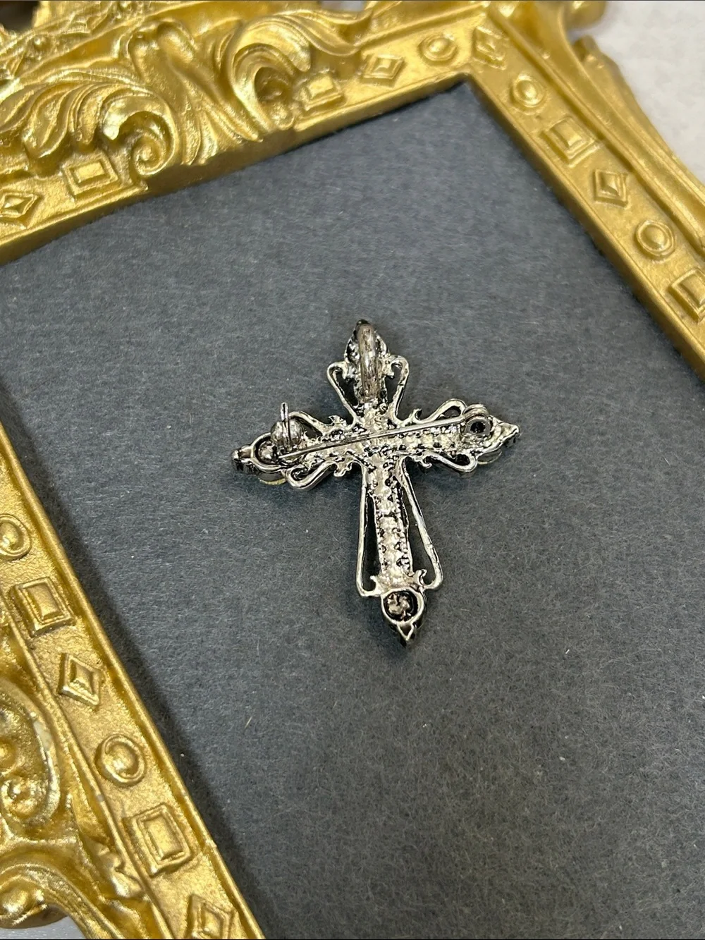 Green Crystal Cross Brooch - Women Jewelry Brooches
