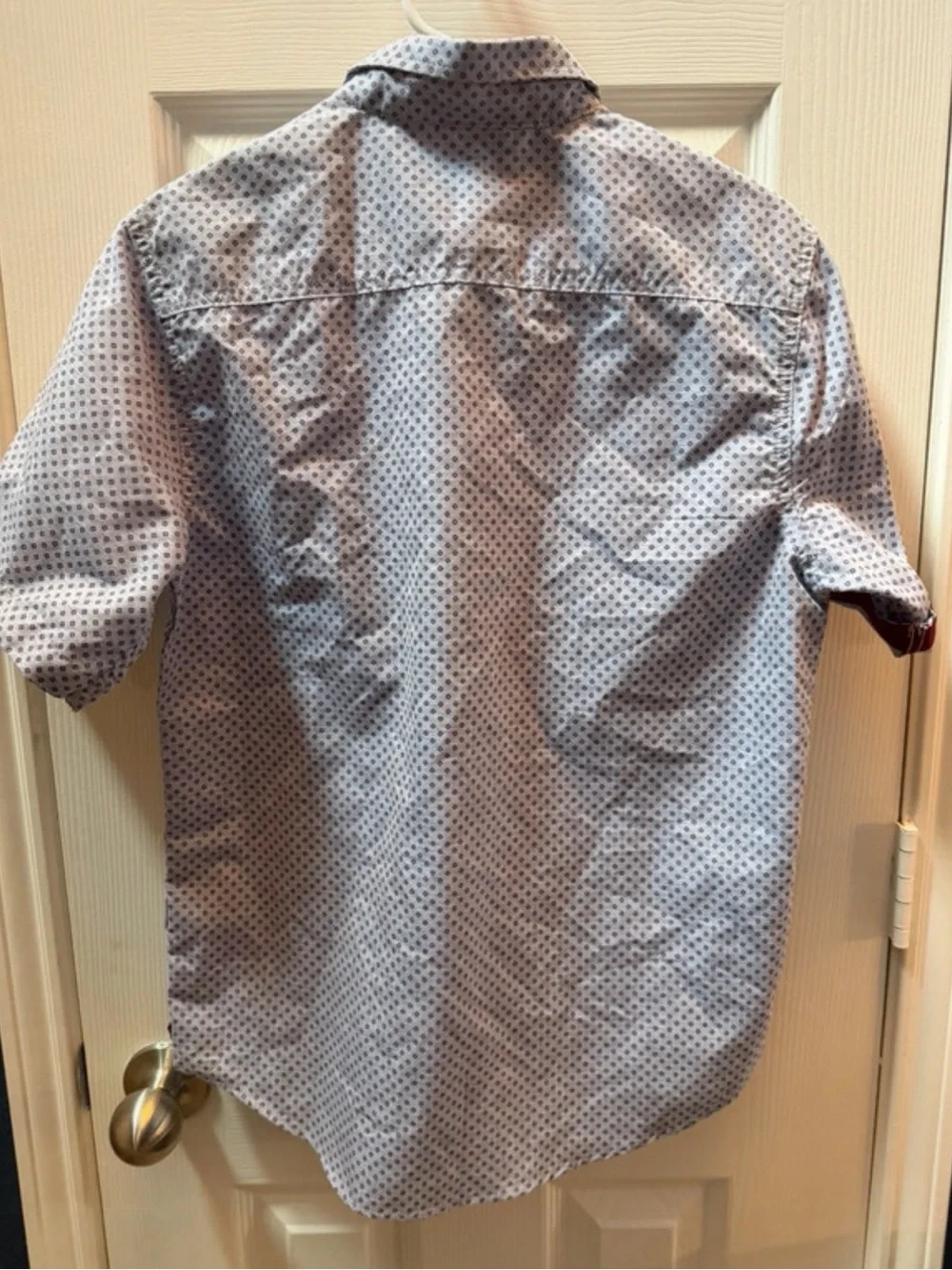 NWT distortion Short Sleeve Patterned Shirt in Light Blue